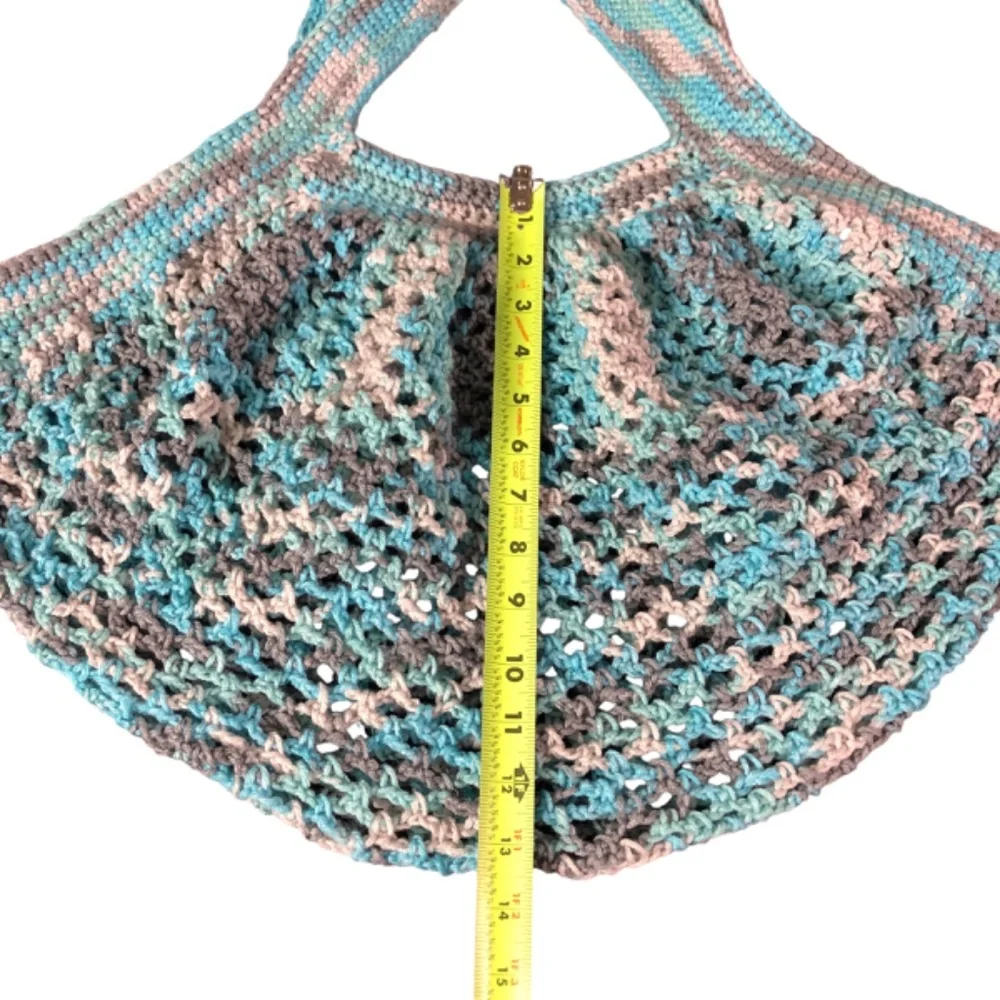 Handmade Crochet Icelandic Market Bag / Mesh Open Weave Fishnet Shopping Bag